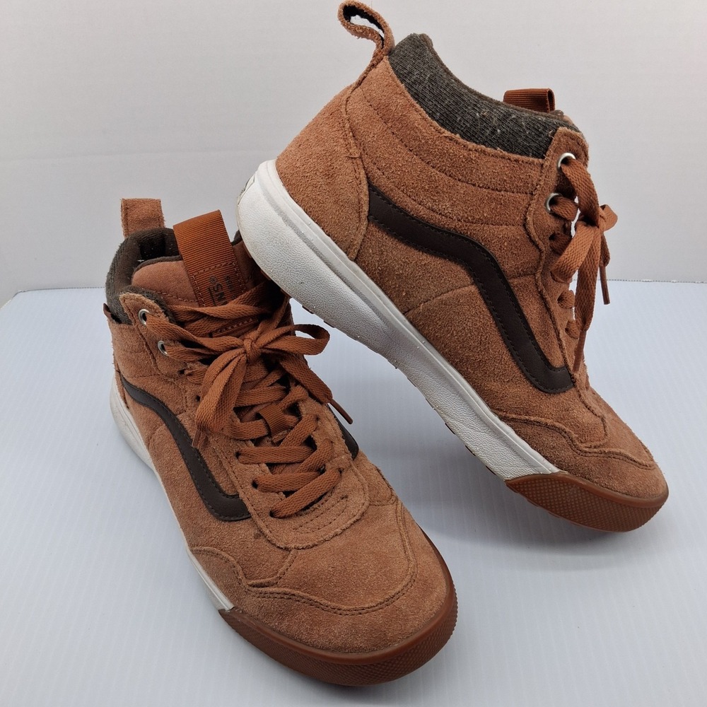 Vans Mens 8 UltraRange Hi Ankle Vansguard Brown Suede Trail Sneakers